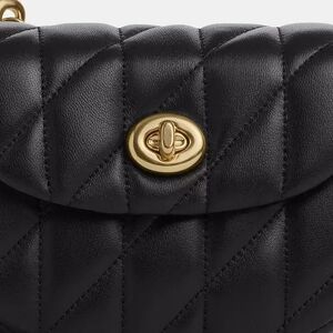 COACH Quilted Nappa Leather Turnlock Card Case- Women's Crossbody Bag- BRAND NEW